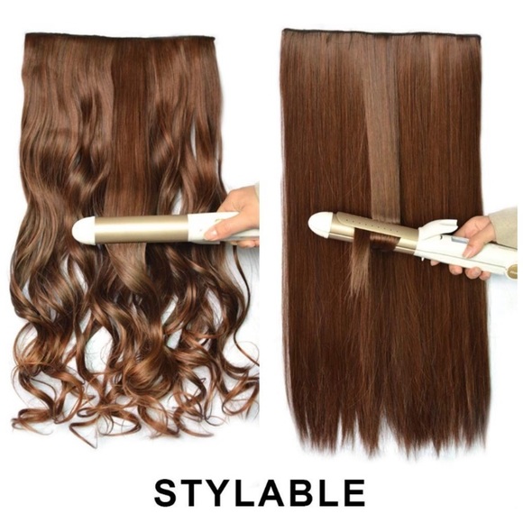 ✨ 20” WINE RED 3/4 full head clip ins  NWT* NWT*✨ main image 4